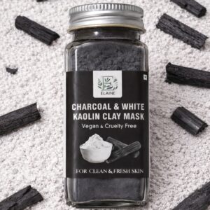 elaine charcoal & white kaolin clay mask – detox & glow