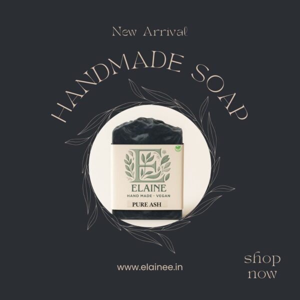 elaine pure ash charcoal soap – handmade vegan detox bar