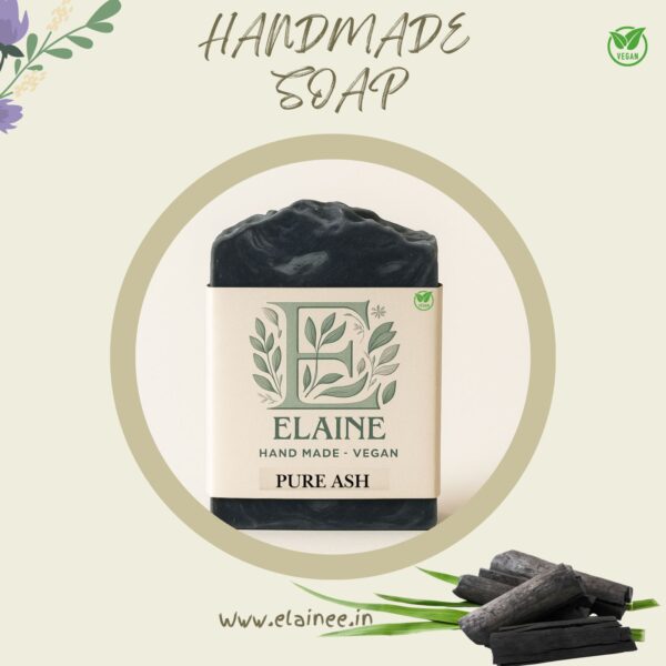 elaine pure ash charcoal soap – handmade vegan detox bar