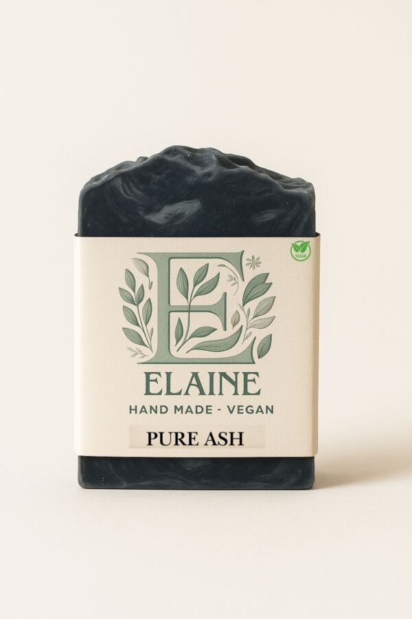 elaine pure ash charcoal soap – handmade vegan detox bar