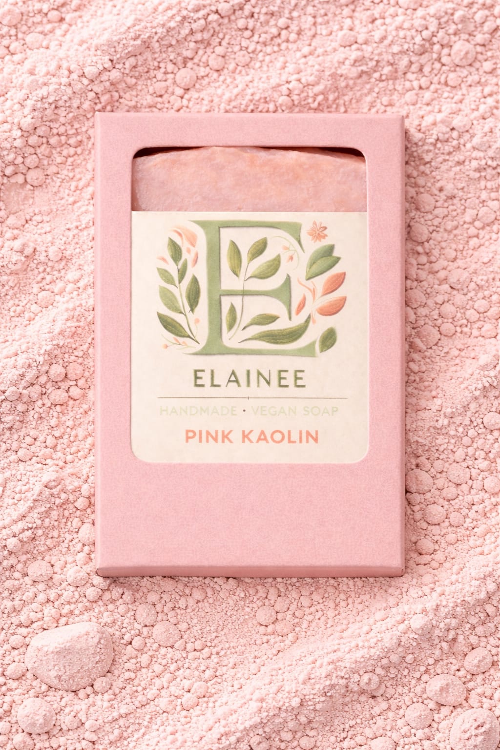 713e35ea-e9fd-4a46-81c0-fe549e414dd7 elainee pink kaolin handmade vegan soap